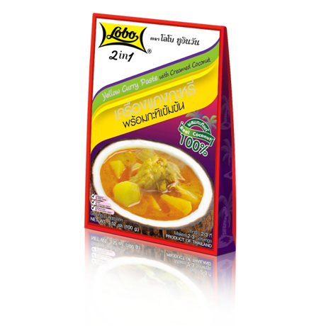 2in1 Yellow Curry Paste with Creamed Coconut Lobo