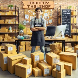 Healthy Thai Shop packing parcels